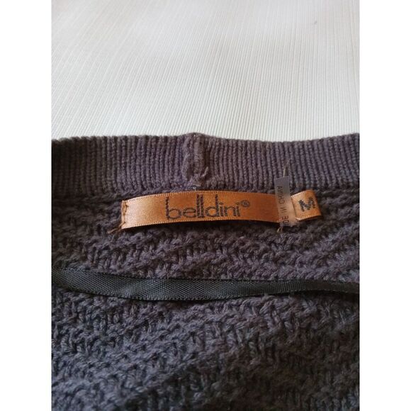Belldini Charcoal Gray Long Sleeve Tight Knit Open Front Cardigan Women's Medium - Picture 3 of 12